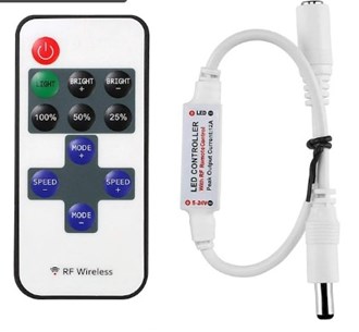 1PC 11-key RF Mini Wireless Remote Controller With DC Connector For Single Color 3528 5050 LED Strip Lights DC12-24V